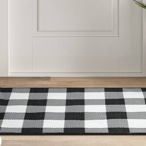 Threshold Plaid Striped Indoor Outdoor Rug Mat NWT
